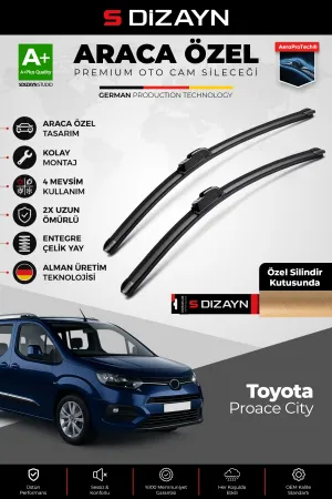 S-Dizayn Toyota Proace City Ön Cam Silecek Seti 2019 Üzeri Premium Araca Özel 65-43 Cm  A+ Kalite