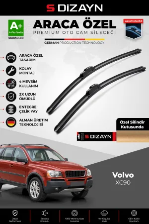 S-Dizayn Volvo Xc90 Ön Cam Silecek Seti 2002-2004 Premium Araca Özel 60-53 Cm  A+ Kalite