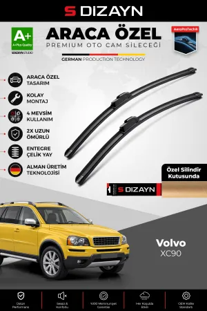 S-Dizayn Volvo Xc90 Ön Cam Silecek Seti 2004-2010 Premium Araca Özel 60-55 Cm  A+ Kalite