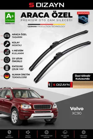 S-Dizayn Volvo Xc90 Ön Cam Silecek Seti 2010-2015 Premium Araca Özel 60-55 Cm  A+ Kalite