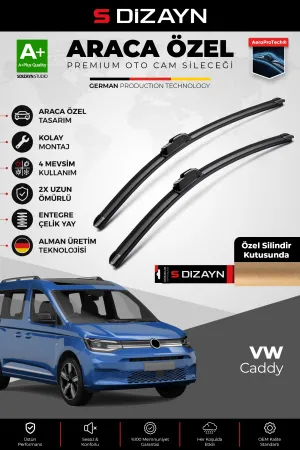 S-Dizayn Vw Caddy 4 Ön Cam Silecek Seti 2020 Üzeri Premium Araca Özel 70-40 Cm  A+ Kalite