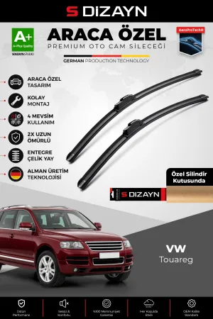 S-Dizayn Volkswagen Touareg Ön Cam Silecek Seti 2002-2010 Premium Araca Özel 65-65 Cm A+ Kalite