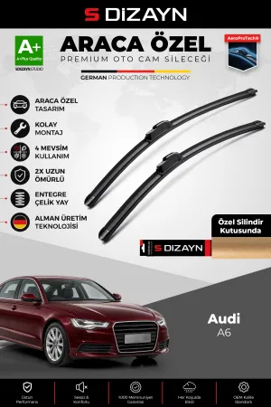 S-Dizayn Audi A6 C7 Ön Cam Silecek Seti 2011-2018 Premium Araca Özel 65-53 Cm A+ Kalite