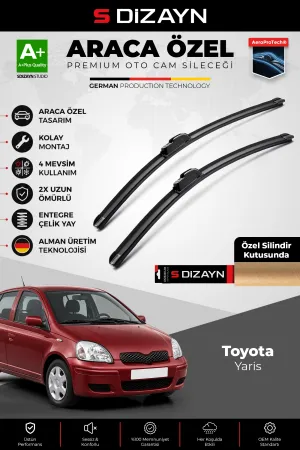 S-Dizayn Toyota Yaris Xp10 Ön Cam Silecek Seti 1999-2005 Premium Araca Özel 53-38 Cm A+ Kalite