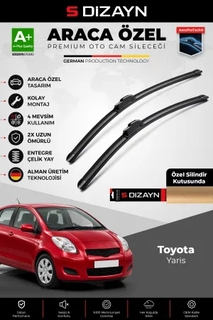 S-Dizayn Toyota Yaris Xp90 Ön Cam Silecek Seti 2005-2011 Premium Araca Özel 60-35 Cm A+ Kalite