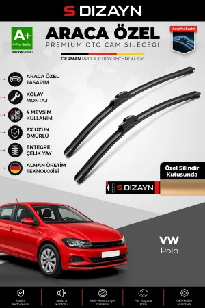 S-Dizayn Volkswagen Polo Aw Ön Cam Silecek Seti 2017 Üzeri Premium Araca Özel 65-45 Cm A+ Kalite