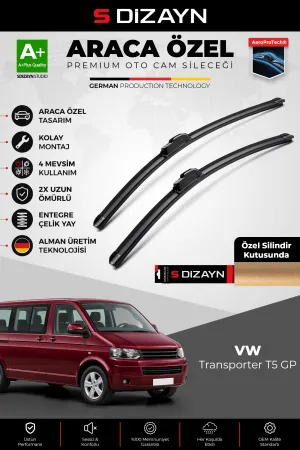 S-Dizayn Volkswagen Transporter T5 7E Makyajlı Ön Cam Silecek Seti 2009-2015 Premium Araca Özel 60-53 Cm A+ Kalite