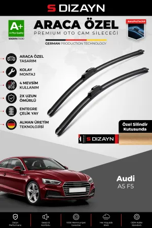 S-Dizayn Audi A5 F5 Ön Cam Silecek Seti 2016-2024 Premium Araca Özel 60-50 Cm A+ Kalite