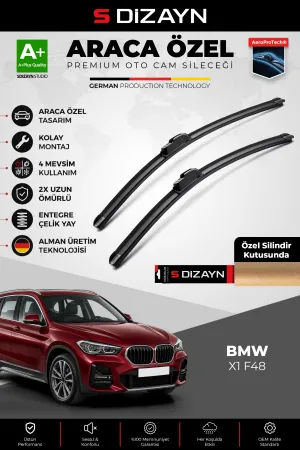 S-Dizayn BMW X1 F48 Ön Cam Silecek Seti 2015-2022 Premium Araca Özel 65-40 Cm A+ Kalite