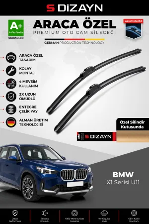 S-Dizayn BMW X1 Serisi U11 Ön Cam Silecek Seti 2022 Üzeri Premium Araca Özel 65-40 Cm A+ Kalite