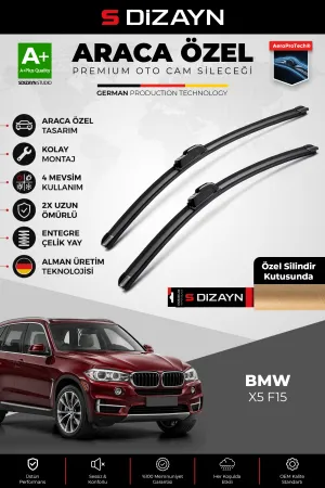 S-Dizayn BMW X5 F15 Ön Cam Silecek Seti 2013-2018 Premium Araca Özel 60-50 Cm A+ Kalite