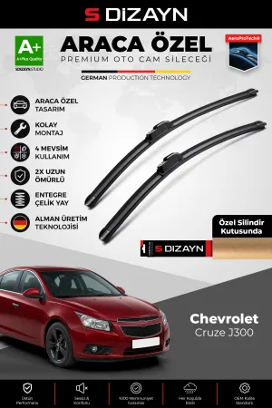 S-Dizayn Chevrolet Cruze J300 Ön Cam Silecek Seti 2009-2016 Premium Araca Özel 60-45 Cm A+ Kalite