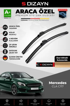 S-Dizayn Mercedes-Benz Cla C117 Ön Cam Silecek Seti 2013-2015 Premium Araca Özel 60-48 Cm A+ Kalite