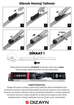 S-Dizayn Mercedes-Benz Gla X156 Ön Cam Silecek Seti 2013-2015 Premium Araca Özel 60-48 Cm A+ Kalite