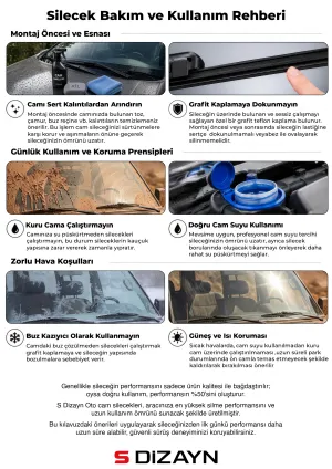 S-Dizayn Mercedes-Benz GLA X156 Ön Cam Silecek Seti 2013-2015 Premium Araca Özel 60-48 Cm A+ Kalite - Görsel 2