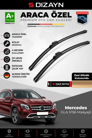 S-Dizayn Mercedes-Benz Gla X156 Makyajlı Ön Cam Silecek Seti 2015-2020 Premium Araca Özel 60-48 Cm A+ Kalite