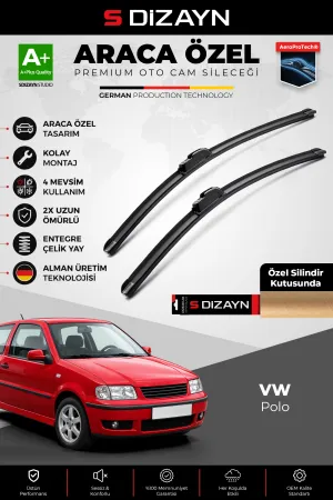 S-Dizayn Vw Polo 6N Ön Cam Silecek Seti 1994-2001 Premium Araca Özel 48-48 Cm A+ Kalite
