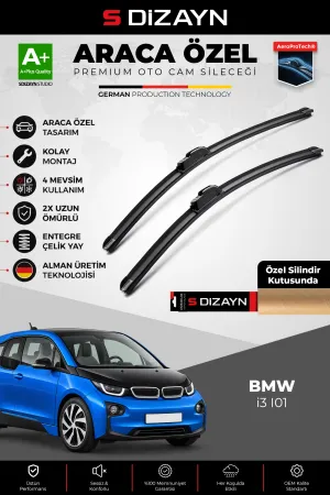 S-Dizayn BMW i3 I01 Ön Cam Silecek Seti 2013-2022 Premium Araca Özel 75-53 Cm A+ Kalite