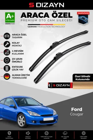 S-Dizayn Ford Cougar Ön Cam Silecek Seti 1998-2002 Premium Araca Özel 55-50 Cm A+ Kalite