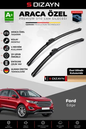 S-Dizayn Ford Edge Ön Cam Silecek Seti 2016-2019 Premium Araca Özel 70-70 Cm A+ Kalite