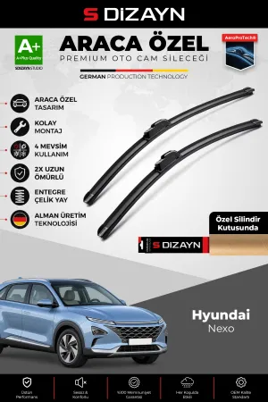 S-Dizayn Hyundai Nexo Ön Cam Silecek Seti 2018 Üzeri Premium Araca Özel 65-40 Cm A+ Kalite