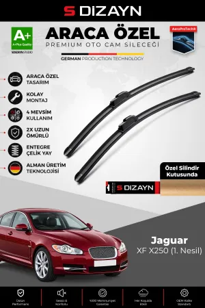 S-Dizayn Jaguar Xf X250 Ön Cam Silecek Seti 2008-2015 Premium Araca Özel 60-48 Cm A+ Kalite