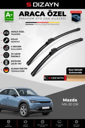 S-Dizayn Mazda Mx-30 Dr Ön Cam Silecek Seti 2020 Üzeri Premium Araca Özel 55-48 Cm A+ Kalite
