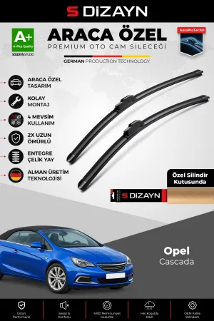 S-Dizayn Opel Cascada Ön Cam Silecek Seti 2013-2019 Premium Araca Özel 70-65 Cm A+ Kalite