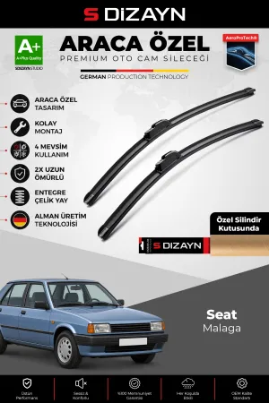 S-Dizayn Seat Malaga Ön Cam Silecek Seti 1985-1993 Premium Araca Özel 45-45 Cm A+ Kalite