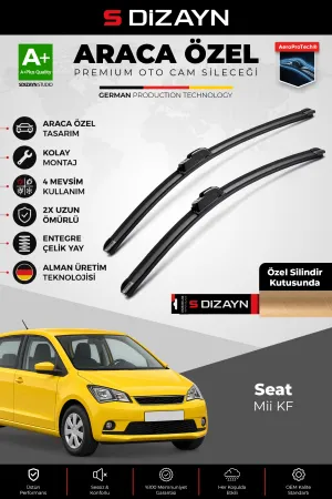 S-Dizayn Seat Mii Kf Ön Cam Silecek Seti 2012-2021 Premium Araca Özel 60-40 Cm A+ Kalite