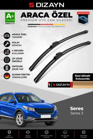 S-Dizayn Seres Seres 3 Ön Cam Silecek Seti 2022 Üzeri Premium Araca Özel 60-40 Cm A+ Kalite