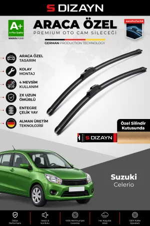 S-Dizayn Suzuki Celerio Ön Cam Silecek Seti 2014-2019 Premium Araca Özel 53-35 Cm A+ Kalite