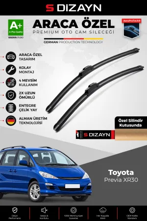S-Dizayn Toyota Previa Xr30 Ön Cam Silecek Seti 2000-2006 Premium Araca Özel 70-45 Cm A+ Kalite