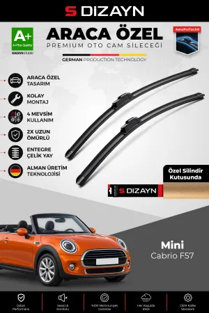 S-Dizayn Mini Cabrio Ön Cam Silecek Seti 2016 Üzeri Premium Araca Özel 45-48 Cm A+ Kalite