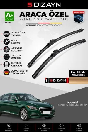 S-Dizayn Hyundai Genesis Sedan Ön Cam Silecek Seti 2014-2017 Premium Araca Özel 65-40 Cm A+ Kalite
