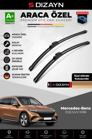 S-Dizayn Mercedes Eqs Suv Ön Cam Silecek Seti 2022 Üzeri Premium Araca Özel 65-50 Cm A+ Kalite