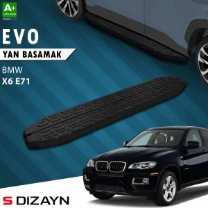 BMW X6 2008-2014 (E72) uyumlu E71 Evo Siyah Yan Basamak 193 Cm 2008-2014 A+ Kalite modelleri DRS Tuning'de. Kaliteli malzeme, hızlı kargo ve güvenli