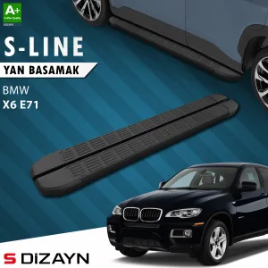 BMW X6 2008-2014 (E72) uyumlu E71 S-Line Siyah Yan Basamak 193 Cm 2008-2014 A+ Kalite modelleri DRS Tuning'de. Kaliteli malzeme, hızlı kargo ve güvenli