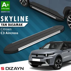 Citroen C3 Aircross 2024-Günümüz (CC24) uyumlu 2 Skyline Krom Yan Basamak 183 Cm 2024 Üzeri A+ Kalite modelleri DRS Tuning'de. Kaliteli malzeme, hızlı kargo ve