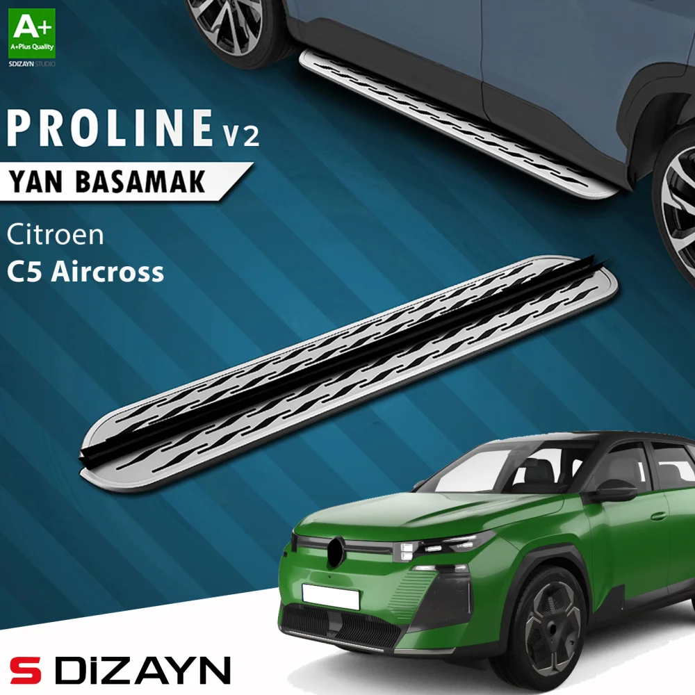 S-Dizayn Citroen C5 Aircross 2 Hybrid Benzinli OEM Still Pro V2 Aluminyum Yan Basamak 193 Cm 2025 Üzeri A+ Kalite