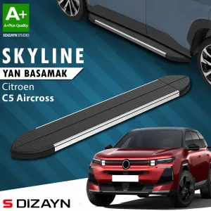 Citroen C5 Aircross 2017-Günümüz (C84) uyumlu E- Elektrikli Skyline Krom Yan Basamak 193 Cm 2024 Üzeri A+ Kalite modelleri DRS Tuning'de. Kaliteli malzeme,