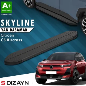 S-Dizayn Citroen E-C5 Aircross Elektrikli Skyline Siyah Yan Basamak 193 Cm 2024 Üzeri A+ Kalite thumb 1