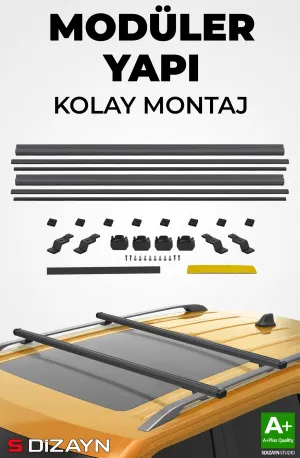 S-Dizayn Dacia Logan MCV S-Bar Cargo V1 Ara Atkı Tavan Taşıyıcı Barı Siyah 120 Cm 2013-2020 A+ Kalite thumb 4