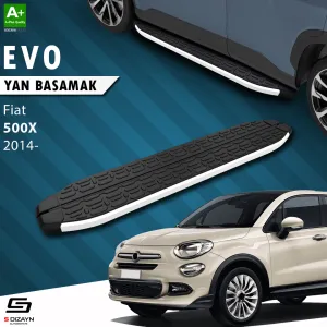 Fiat 500X 2014-2024 (Type 334) uyumlu Evo Aluminyum Yan Basamak 173 Cm 2014 Üzeri modelleri Oto Aksesuar Shop'de. Kaliteli malzeme, hızlı kargo ve güvenli