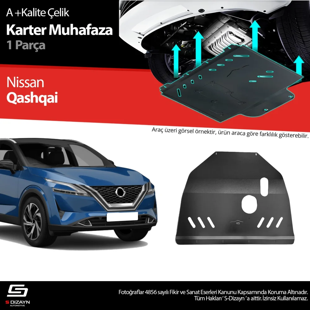 S-Dizayn Nissan Qashqai Çelik Karter Muhafaza Koruma 2021 Üzeri A+ Kalite