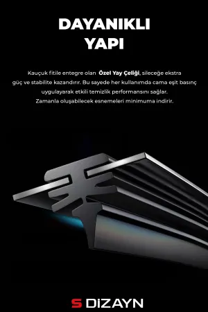 S-Dizayn 9 Aparatlı Oto Cam Sileceği 70 Cm 28 İnç Universal A+ Kalite thumb 4