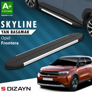 Opel Frontera 2025-Günümüz uyumlu Skyline Aluminyum Yan Basamak 183 Cm 2024 Üzeri A+ Kalite modelleri DRS Tuning'de. Kaliteli malzeme, hızlı kargo ve güvenli