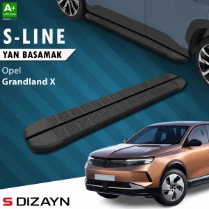 Opel Grandland 2021-Günümüz (Grandland) uyumlu 2 Elektrikli S-Line Siyah Yan Basamak 193 Cm 2024 Üzeri A+ Kalite modelleri DRS Tuning'de. Kaliteli malzeme,
