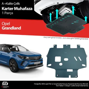 Opel Grandland 2021-Günümüz (Grandland) uyumlu Çelik Karter Muhafaza Koruma 2024 Üzeri A+ Kalite modelleri Oto Aksesuar Shop'de. Kaliteli malzeme, hızlı kargo