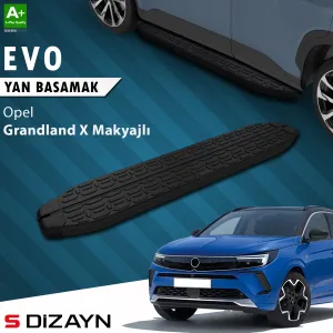 Opel Grandland 2021-Günümüz (Grandland) uyumlu X Makyajlı Hybrid Evo Siyah Yan Basamak 183 Cm 2021-2024 A+ Kalite modelleri DRS Tuning'de. Kaliteli malzeme,